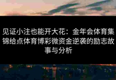 见证小注也能开大花：金年会体育集锦给点体育博彩微资金逆袭的励志故事与分析