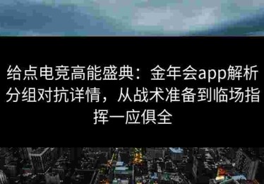 给点电竞高能盛典：金年会app解析分组对抗详情，从战术准备到临场指挥一应俱全