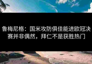 鲁梅尼格：国米攻防俱佳能进欧冠决赛并非偶然，拜仁不是获胜热门